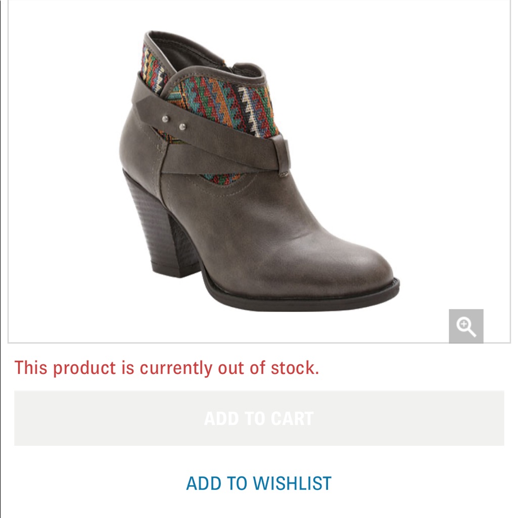 Aztec Patterned Grey Ankle Boot